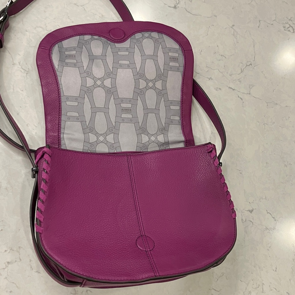 AIMEE KESTENBERG Shoulder Bag VIOLET LEATHER Excellent - Picture 4 of 11